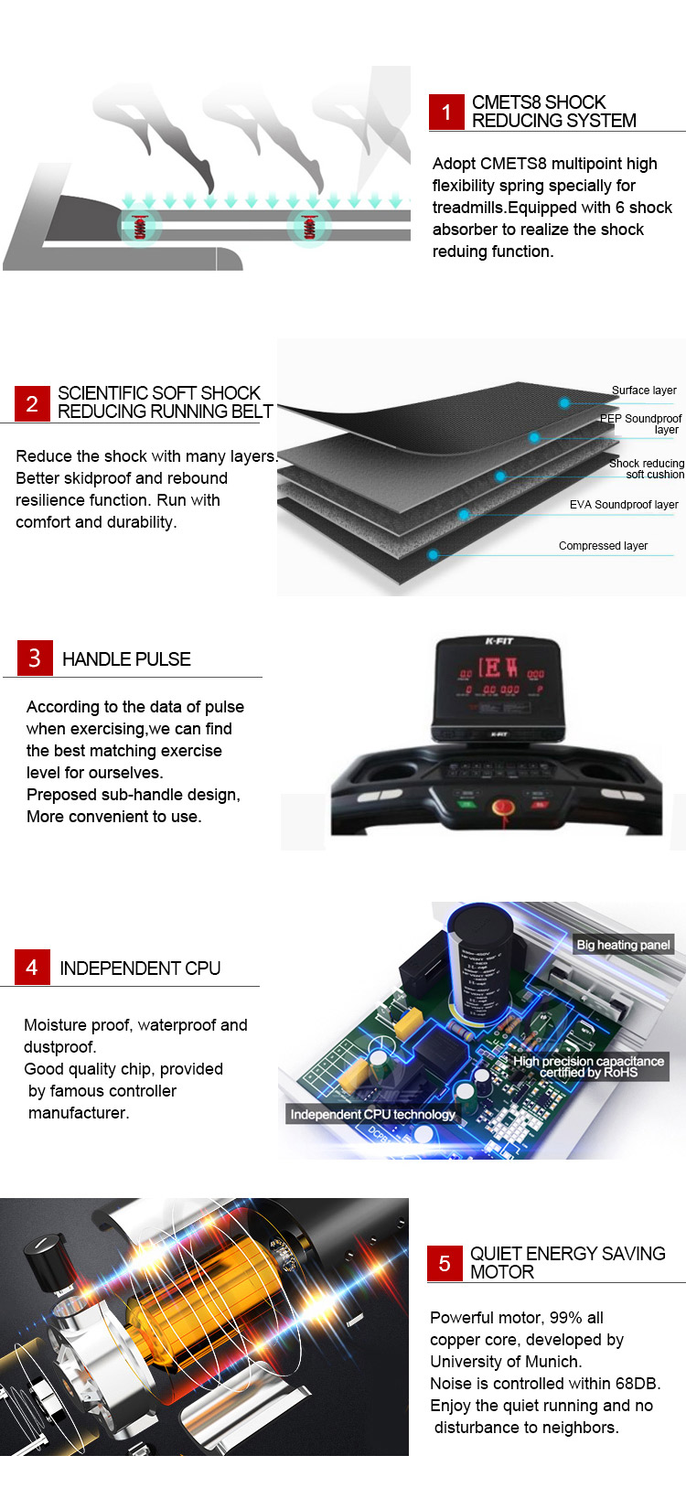 خرید تردمیل نیمه باشگاهی کی فیت مدل K-FIT 553AA